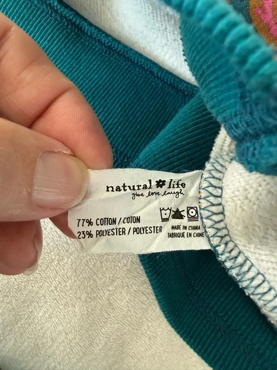 Natural Life Women’s Large Selah Printed Pullover Boho Sweatshirt Blue Boxy E30 - Picture 5 of 5